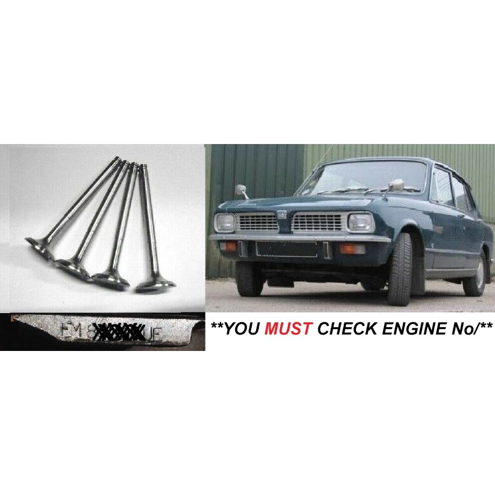 INLET VALVES x4 (Triumph Toledo Saloon) (1300 & 1500) (** See Eng No/ **) (**From Aug 71- 76**)